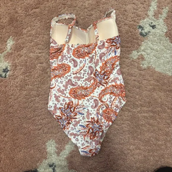 Nip Tuck Swim Size US 8 Floral One Piece Paisley Copper Swimsuit Multi-Fit Cup - Picture 2 of 6